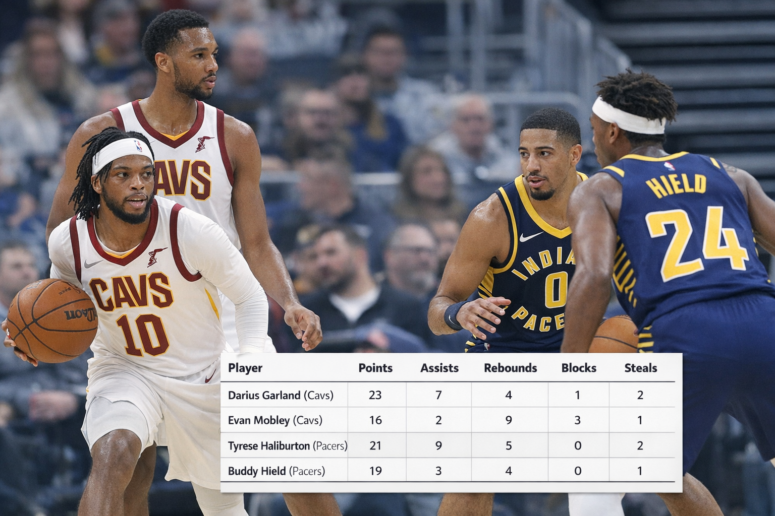 Cleveland Cavaliers vs Pacers Match Player Stats
