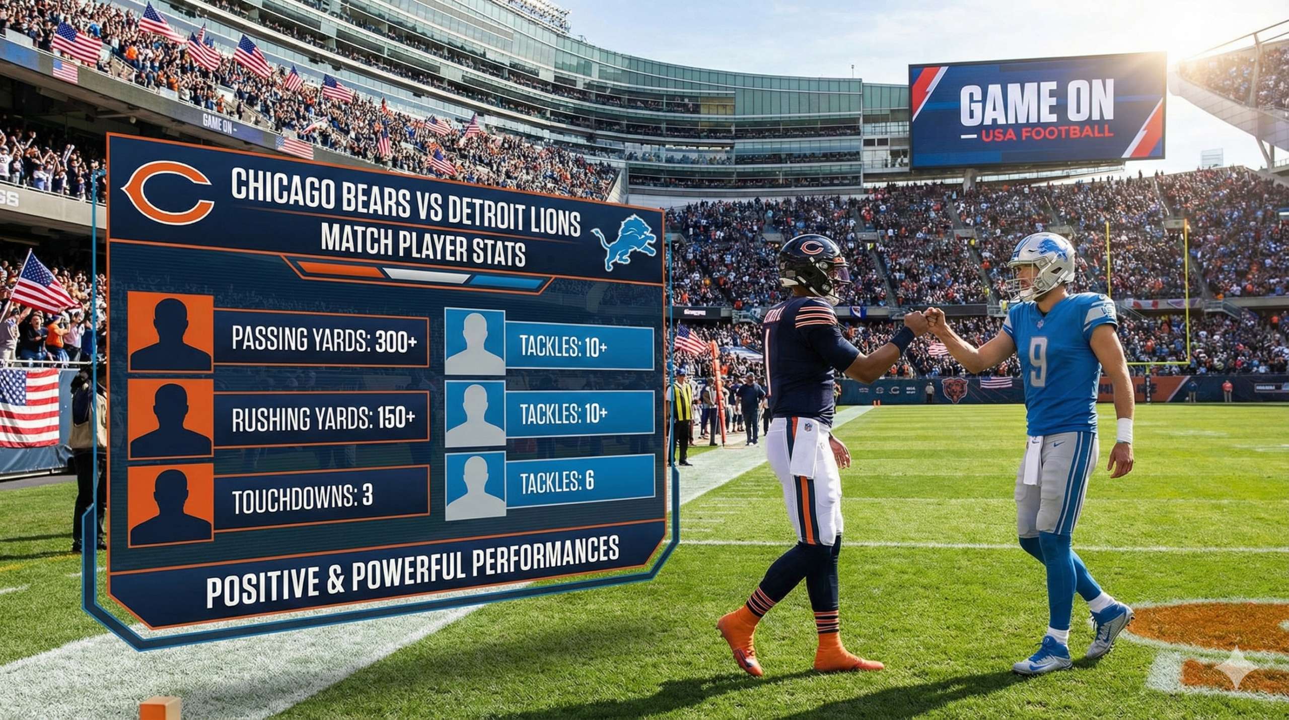 Chicago Bears vs Detroit Lions Match Player Stats