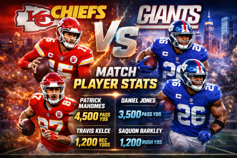 Kansas City Chiefs vs New York Giants Match Player Stats
