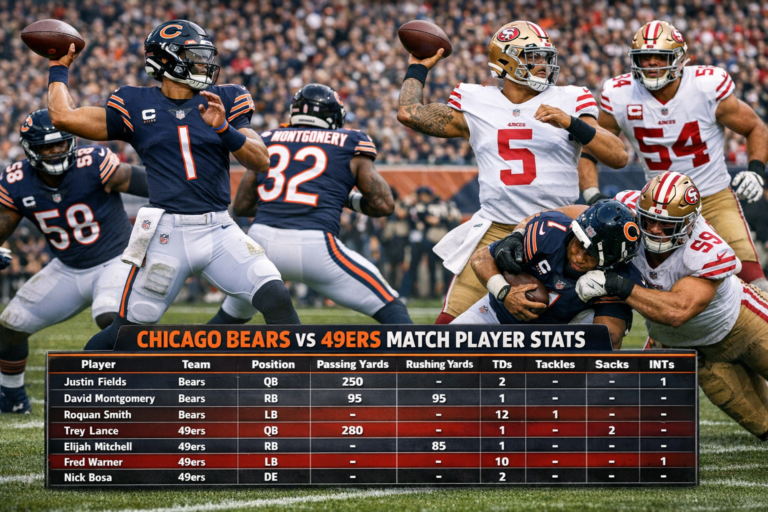 Chicago Bears vs 49ers Match Player Stats