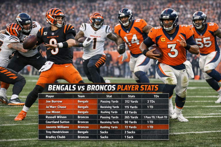 Bengals vs Denver Broncos Match Player Stats