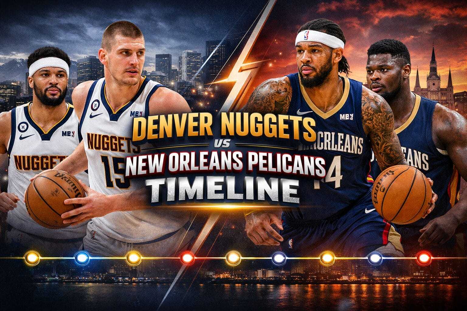 Denver Nuggets vs New Orleans Pelicans Timeline