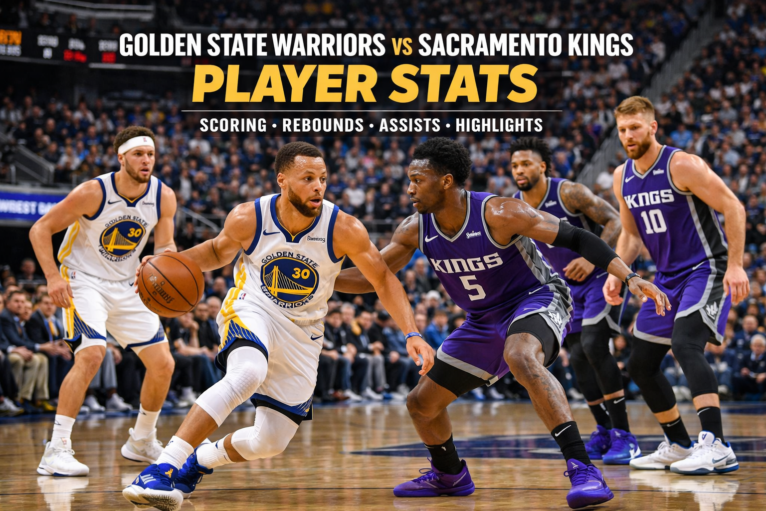 Golden State Warriors vs Sacramento Kings Match Player Stats