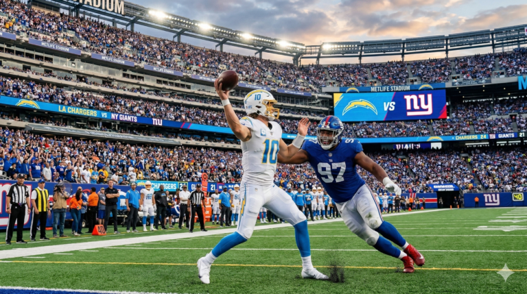 Los Angeles Chargers vs New York Giants Match Player Stats