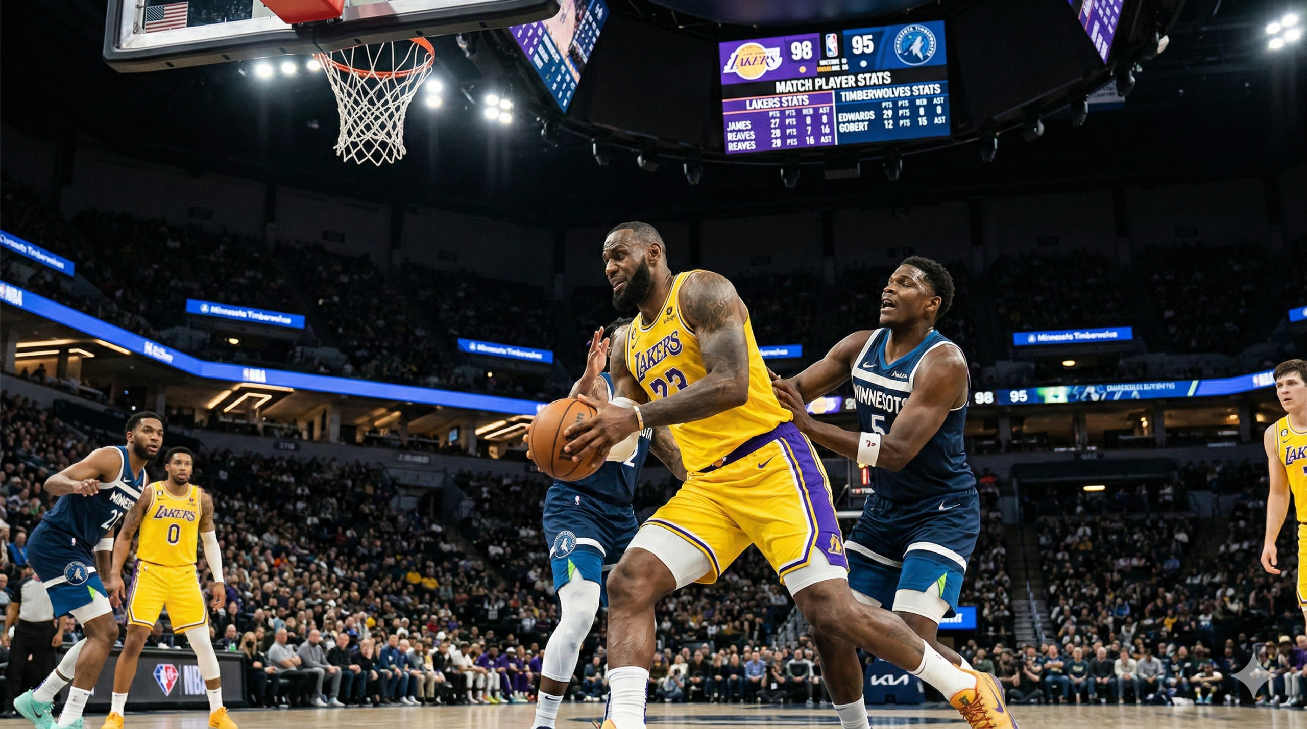 lakers vs timberwolves match player stats