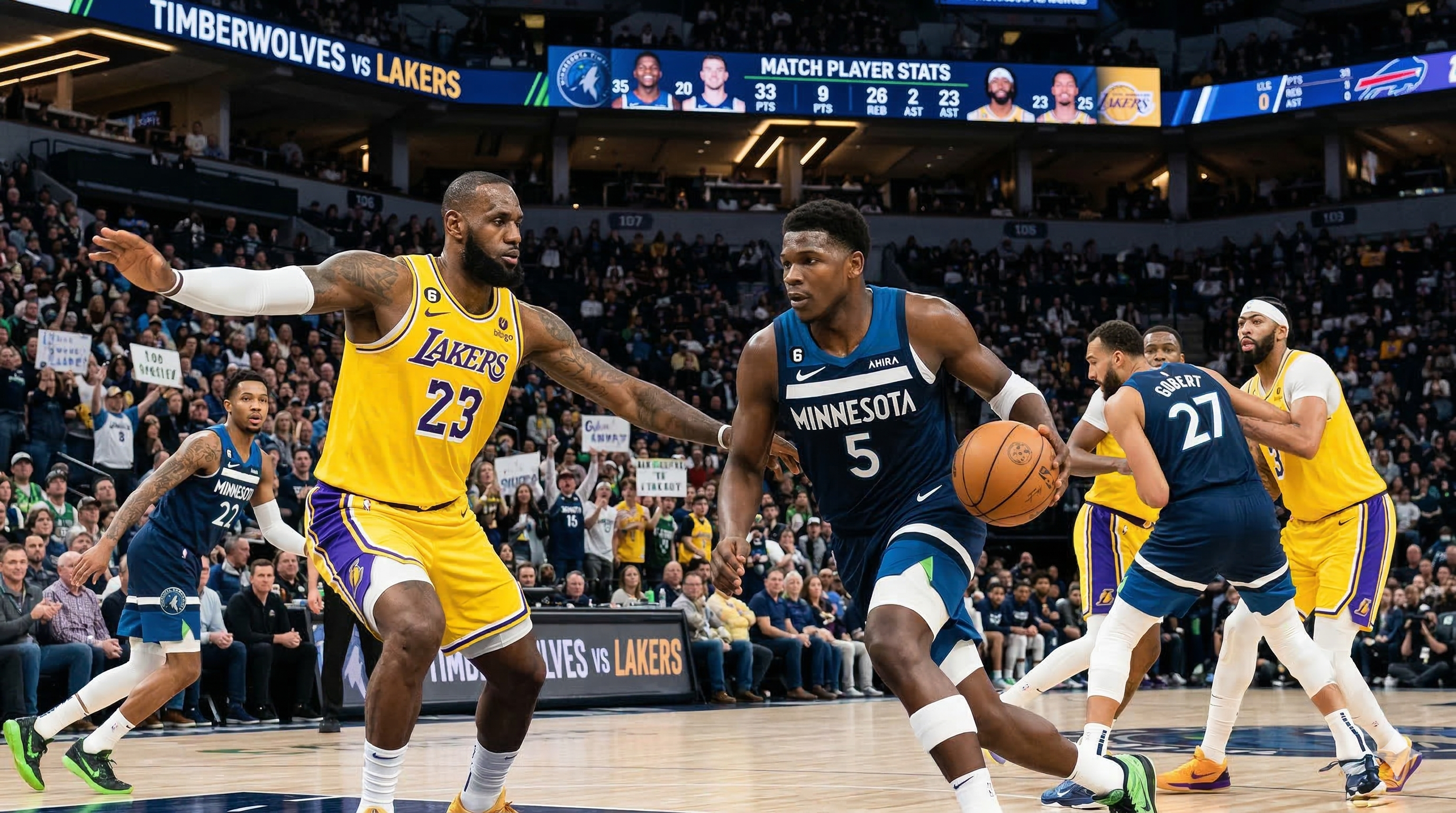 Timberwolves vs Lakers Match Player Stats