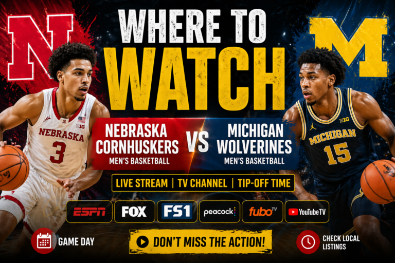 Where To Watch Nebraska Cornhuskers Men's Basketball Vs Michigan Wolverines Men's Basketball