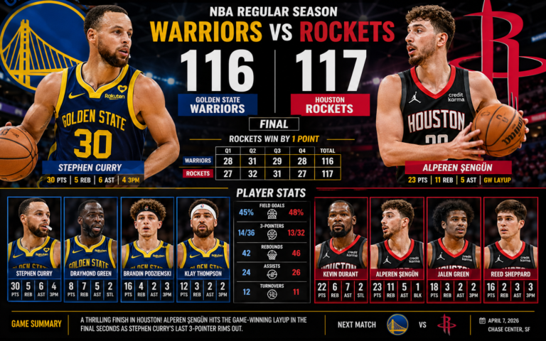 Golden State Warriors vs Houston Rockets Match Player Stats
