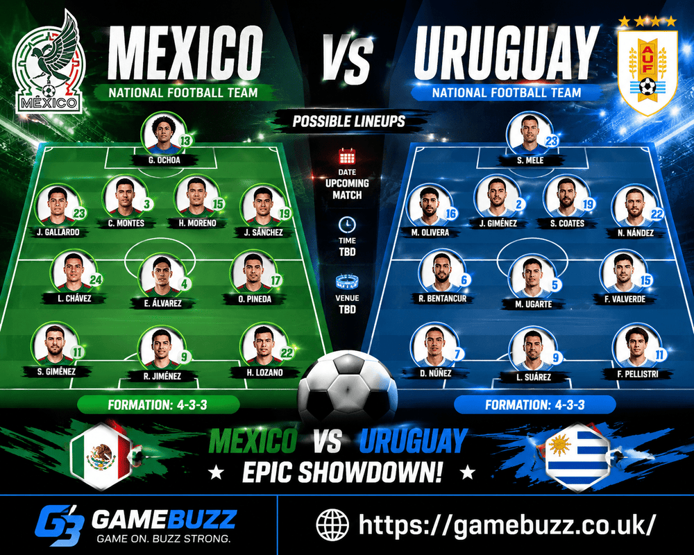 Mexico national football team vs uruguay national football team lineups