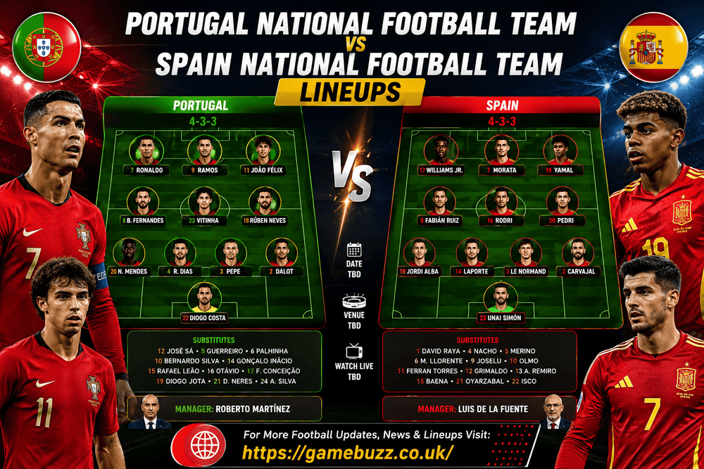 Portugal National Football Team vs Spain National Football Team lineups