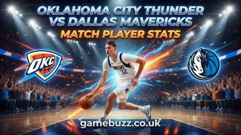 oklahoma city thunder vs dallas mavericks match player stats