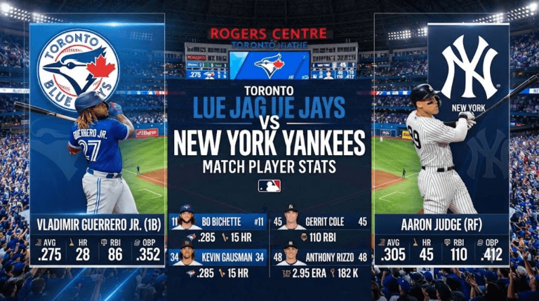 Toronto Blue Jays vs New York Yankees Match Player Stats