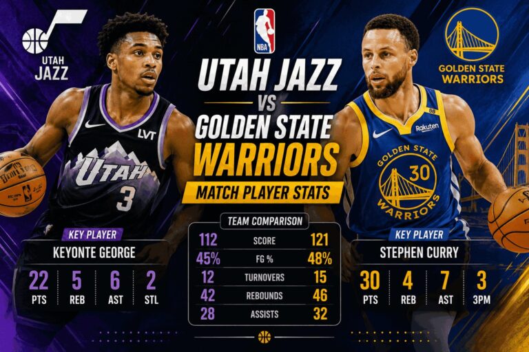 Utah Jazz vs Golden State Warriors Match Player Stats
