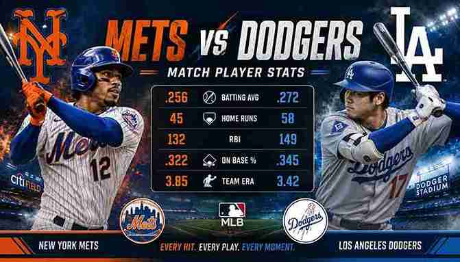 Mets vs Dodgers Match Player Stats