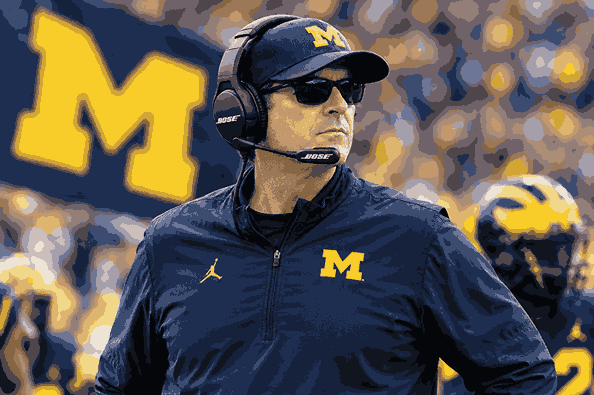 Michigan football coach on the sideline during a game